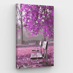 Purple Autumn in Park Canvas - Painting by numbers shop