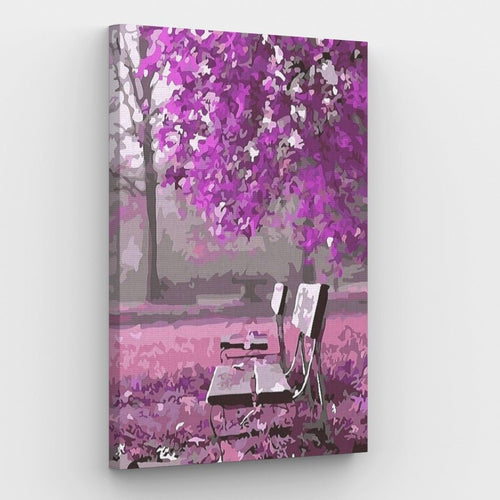 Purple Autumn in Park - Painting by numbers shop
