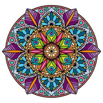Purple Mandala Canvas - Painting by numbers shop
