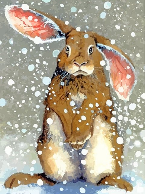 Rabbit in Snow - Painting by numbers shop