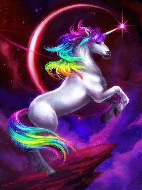 Rainbow Unicorn Painting - Painting by numbers shop