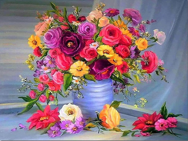 Rich Colorful Bouquet Paint by Numbers