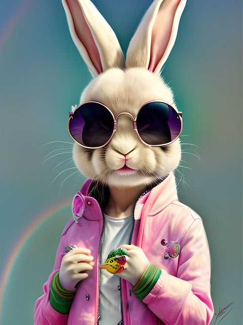 Rock Star Rabbit Paint by numbers