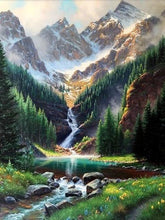 Laden Sie das Bild in den Galerie-Viewer, Rocky Mountains Waterfall - Malen-nach-Zahlen-Shop