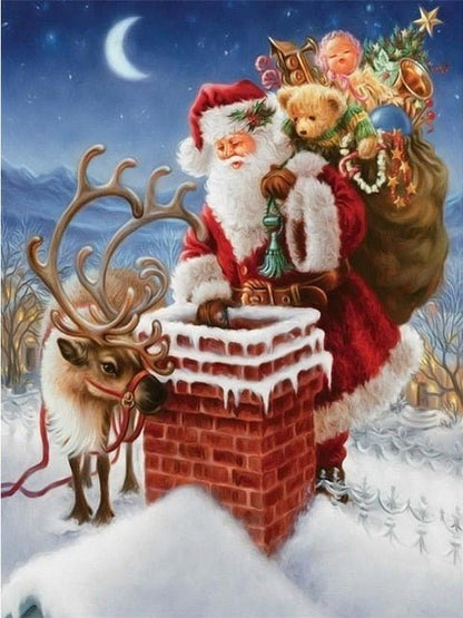 Weihnachtsmann mit Geschenken - Malen-nach-Zahlen-Shop