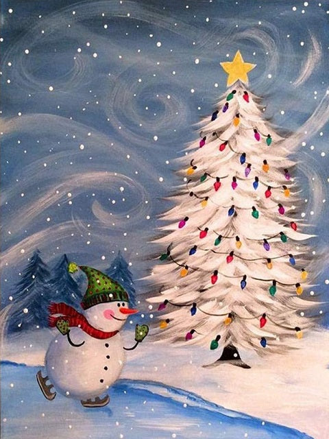 Skating Snowman - Painting by numbers shop