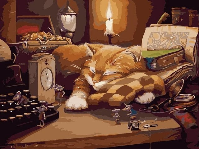Sleeping Cat - Painting by numbers shop
