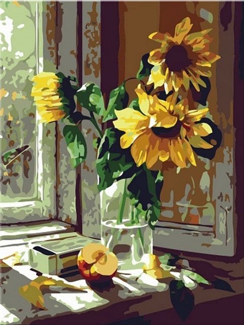 Sunflowers in Jar - Painting by numbers shop