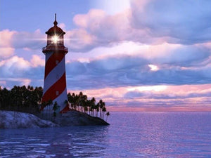 Sunset Lighthouse - Malen-nach-Zahlen-Shop