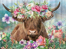 Laad afbeelding in Gallery viewer, Texas Longhorn in Flowers - Schilderen op nummer winkel