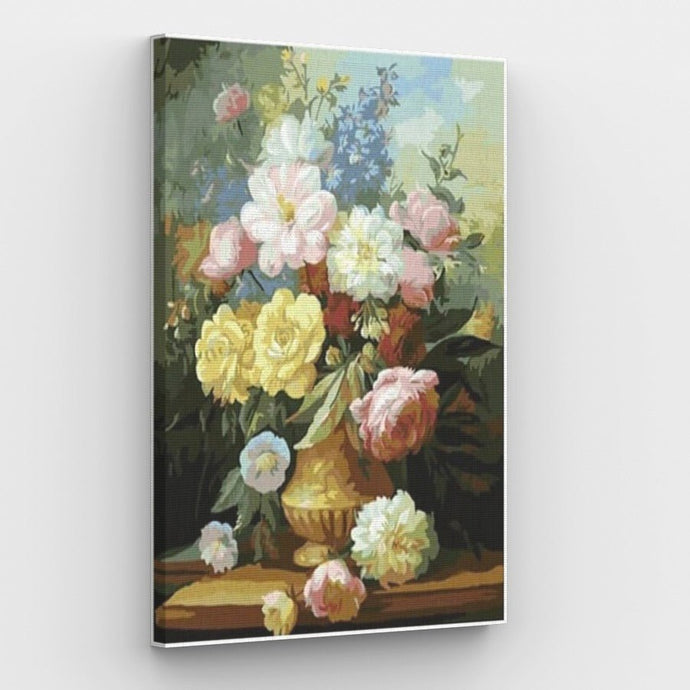 Vase with Big Flowers Canvas - Painting by numbers shop