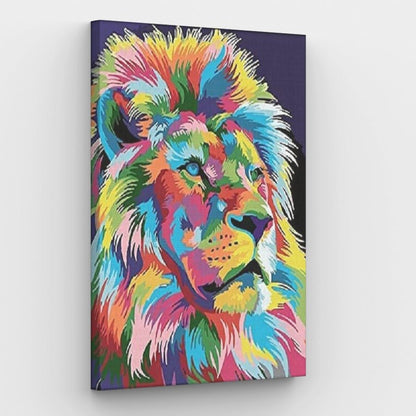 Leinwände mit Löwenmotiv in leuchtenden Farben – Malen-nach-Zahlen-Shop