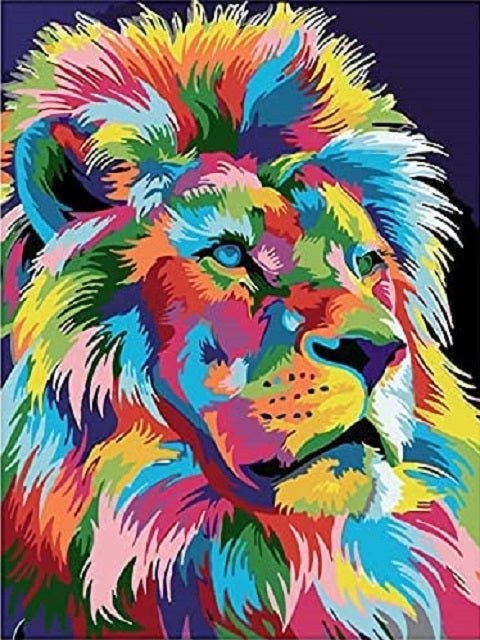 Vibrant Color Lion - Painting by numbers shop