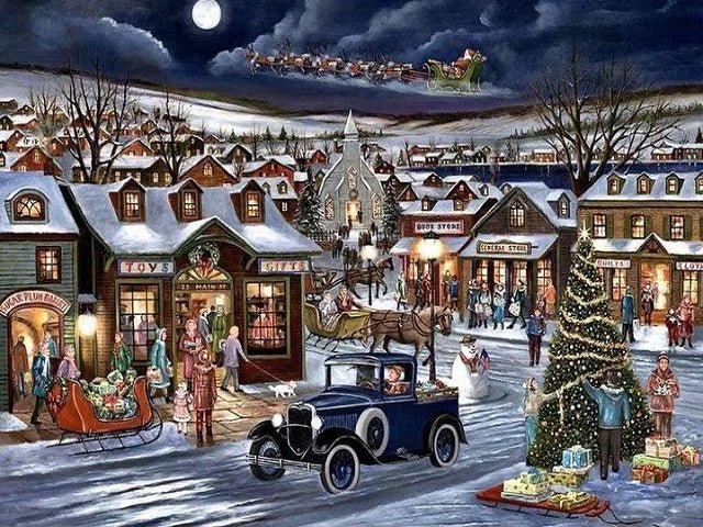 Vintage Christmas Evening - Painting by numbers shop