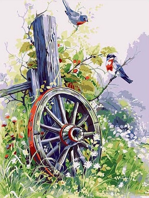 Vintage Wagon Wheel - Painting by numbers shop