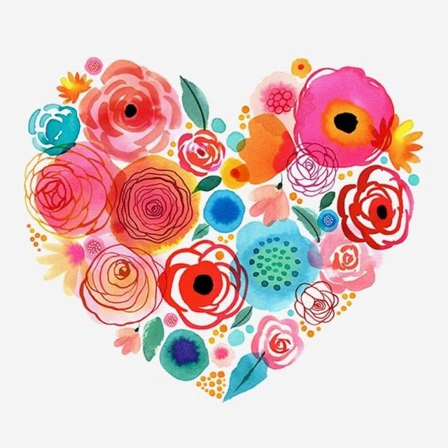 Watercolor Style Heart - Painting by numbers shop