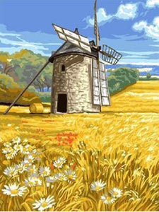 Windmill in Field - Schilderen op nummer winkel